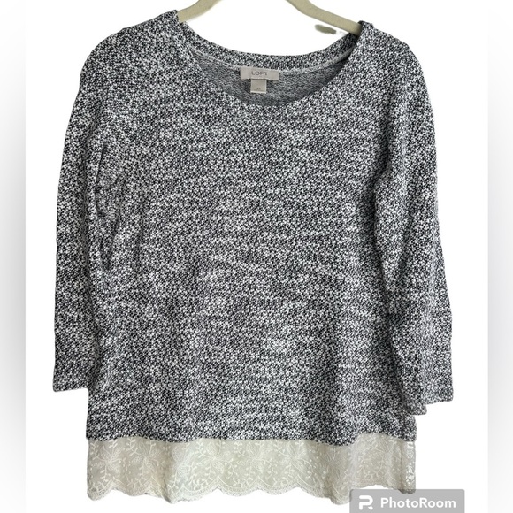 LOFT Tops - LOFT Black and White Top Size XS